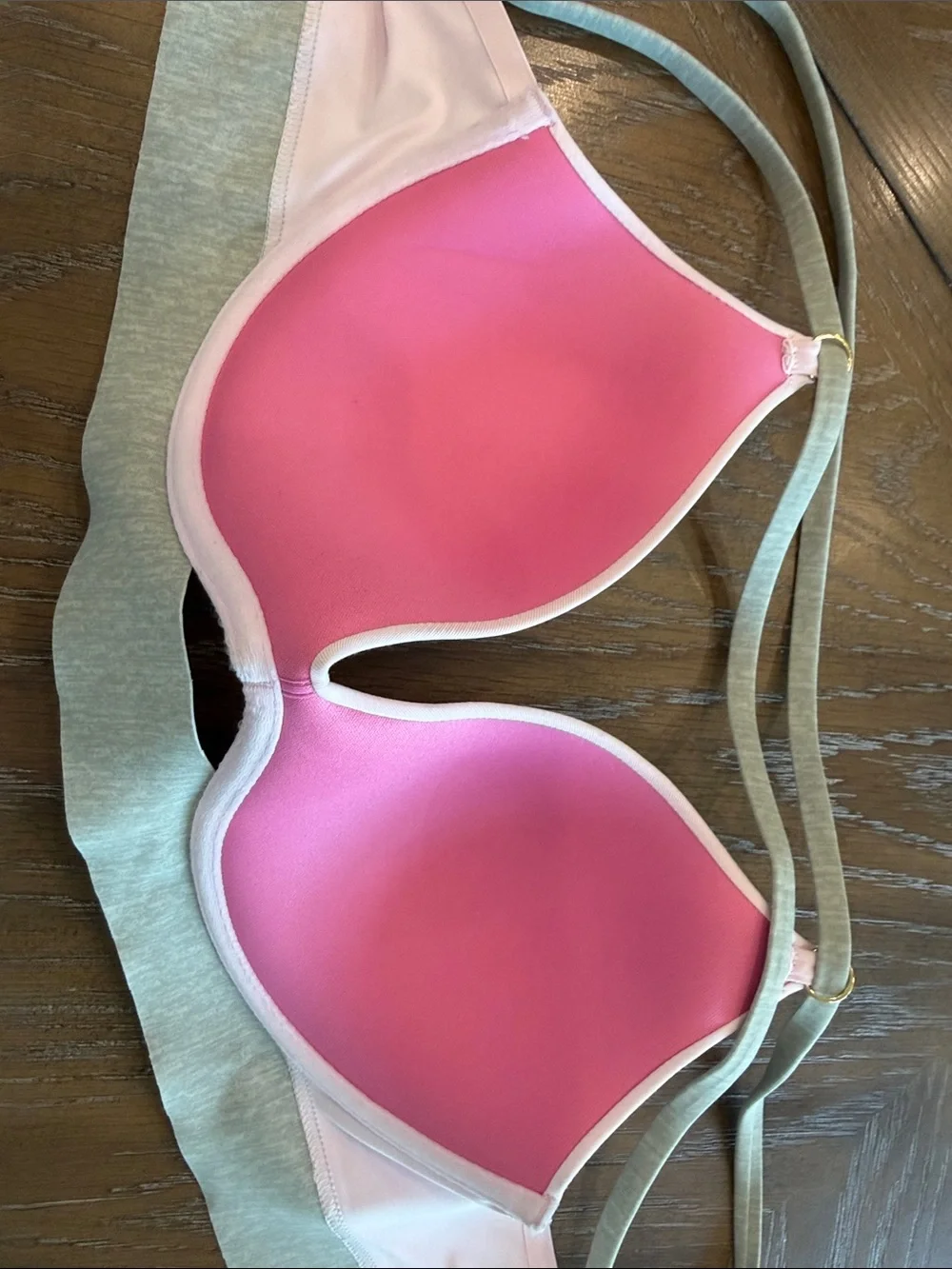 PINK Victoria's Secret Pale Pink Push-Up Bralette with Heathered Band